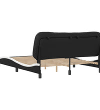 Bettgestell mit Kopfteil Schwarz und Weiß 160x200 cm Kunstleder