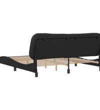 Bettgestell mit Kopfteil Schwarz 180x200 cm Kunstleder