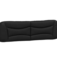 Bettgestell mit Kopfteil Schwarz 180x200 cm Kunstleder