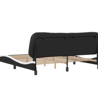 Bettgestell mit Kopfteil Schwarz und Weiß 180x200 cm Kunstleder