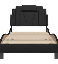 Bettgestell mit Kopfteil Schwarz 80x200 cm Kunstleder