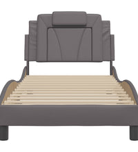 Bettgestell mit Kopfteil Grau 80x200 cm Kunstleder