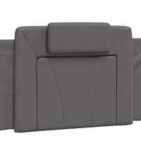 Bettgestell mit Kopfteil Grau 80x200 cm Kunstleder