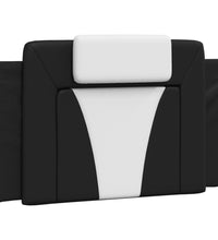 Bettgestell mit Kopfteil Schwarz und Weiß 80x200 cm Kunstleder