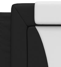 Bettgestell mit Kopfteil Schwarz und Weiß 80x200 cm Kunstleder