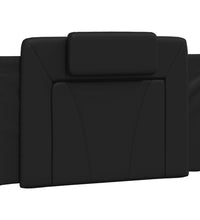 Bettgestell mit Kopfteil Schwarz 90x190 cm Kunstleder