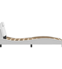 Bettgestell mit Kopfteil Weiß 90x200 cm Kunstleder