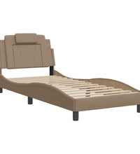 Bettgestell mit Kopfteil Cappuccino-Braun 90x200 cm Kunstleder