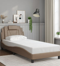 Bettgestell mit Kopfteil Cappuccino-Braun 90x200 cm Kunstleder