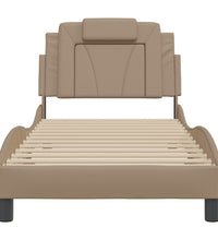 Bettgestell mit Kopfteil Cappuccino-Braun 90x200 cm Kunstleder