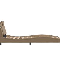 Bettgestell mit Kopfteil Cappuccino-Braun 90x200 cm Kunstleder