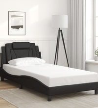 Bettgestell mit Kopfteil Schwarz 100x200 cm Kunstleder