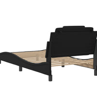 Bettgestell mit Kopfteil Schwarz 100x200 cm Kunstleder