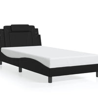 Bettgestell mit Kopfteil Schwarz 100x200 cm Kunstleder