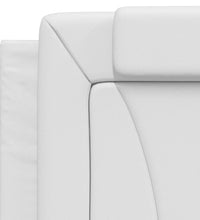 Bettgestell mit Kopfteil Weiß 100x200 cm Kunstleder