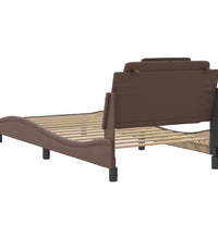 Bettgestell mit Kopfteil Braun 100x200 cm Kunstleder