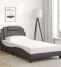 Bettgestell mit Kopfteil Grau 100x200 cm Kunstleder