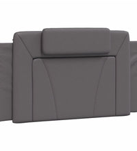 Bettgestell mit Kopfteil Grau 100x200 cm Kunstleder