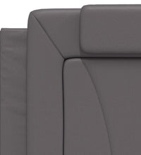 Bettgestell mit Kopfteil Grau 100x200 cm Kunstleder