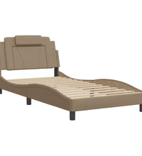 Bettgestell mit Kopfteil Cappuccino-Braun 100x200 cm Kunstleder