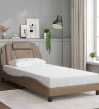 Bettgestell mit Kopfteil Cappuccino-Braun 100x200 cm Kunstleder