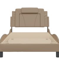 Bettgestell mit Kopfteil Cappuccino-Braun 100x200 cm Kunstleder
