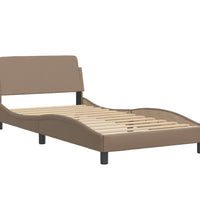 Bettgestell mit Kopfteil Cappuccino-Braun 100x200 cm Kunstleder