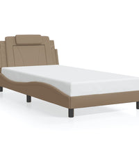 Bettgestell mit Kopfteil Cappuccino-Braun 100x200 cm Kunstleder