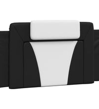 Bettgestell mit Kopfteil Schwarz und Weiß 100x200 cm Kunstleder