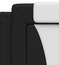 Bettgestell mit Kopfteil Schwarz und Weiß 100x200 cm Kunstleder