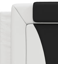Bettgestell mit Kopfteil Weiß und Schwarz 100x200 cm Kunstleder