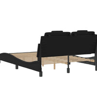 Bettgestell mit Kopfteil Schwarz 120x200 cm Kunstleder
