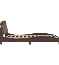 Bettgestell mit Kopfteil Braun 120x200 cm Kunstleder