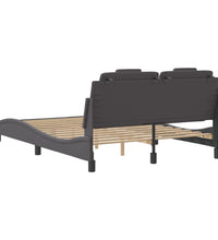 Bettgestell mit Kopfteil Grau 120x200 cm Kunstleder