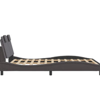 Bettgestell mit Kopfteil Grau 120x200 cm Kunstleder