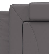 Bettgestell mit Kopfteil Grau 120x200 cm Kunstleder