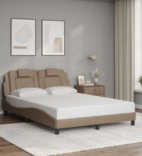 Bettgestell mit Kopfteil Cappuccino-Braun 120x200 cm Kunstleder