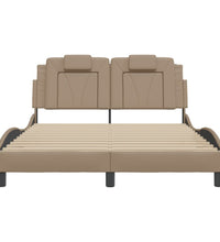 Bettgestell mit Kopfteil Cappuccino-Braun 120x200 cm Kunstleder