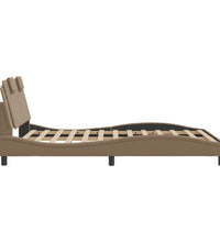 Bettgestell mit Kopfteil Cappuccino-Braun 120x200 cm Kunstleder