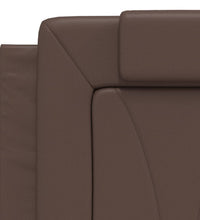 Bettgestell mit Kopfteil Braun 140x190 cm Kunstleder