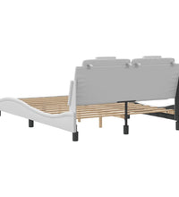 Bettgestell mit Kopfteil Weiß 140x200 cm Kunstleder