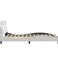 Bettgestell mit Kopfteil Weiß 140x200 cm Kunstleder