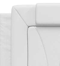 Bettgestell mit Kopfteil Weiß 140x200 cm Kunstleder