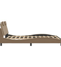 Bettgestell mit Kopfteil Cappuccino-Braun 140x200 cm Kunstleder