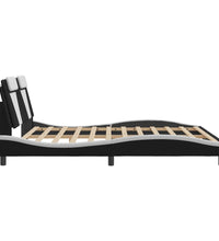 Bettgestell mit Kopfteil Schwarz und Weiß 180x200 cm Kunstleder