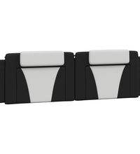 Bettgestell mit Kopfteil Schwarz und Weiß 180x200 cm Kunstleder