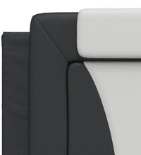 Bettgestell mit Kopfteil Schwarz und Weiß 180x200 cm Kunstleder
