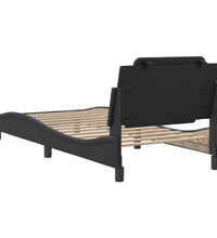 Bettgestell mit Kopfteil Schwarz 80x200 cm Kunstleder