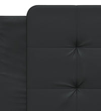 Bettgestell mit Kopfteil Schwarz 80x200 cm Kunstleder