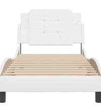 Bettgestell mit Kopfteil Weiß 90x190 cm Kunstleder